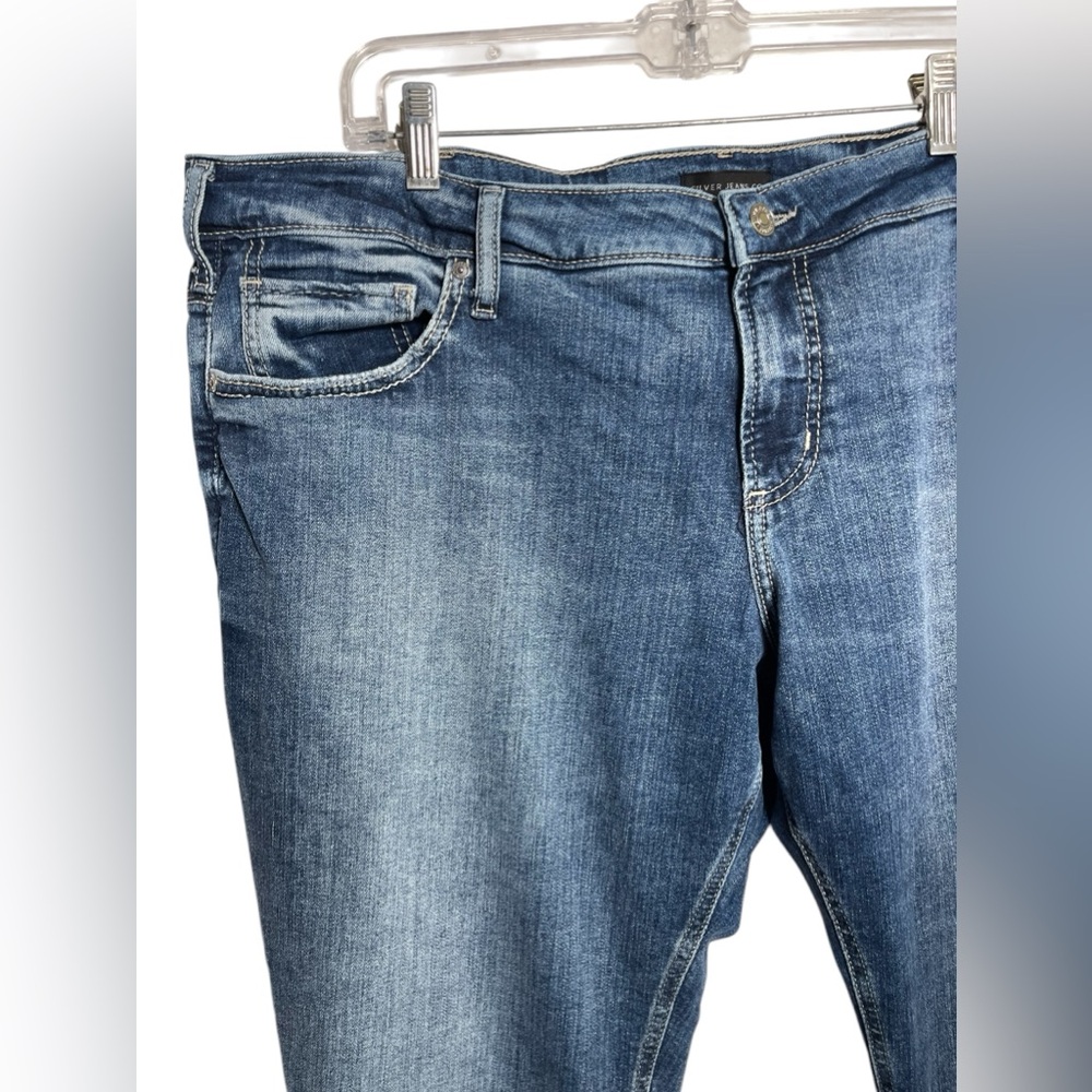 SILVER jeans sizeβ 20 Girlfriend Mid-Rise Slim Blue Jeans BEAUTIFUL π - Picture 3 of 12